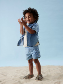 NAME IT Skjorte Fido Light Blue Denim Stripes