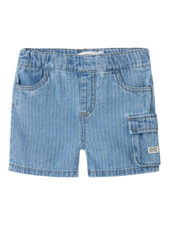 NAME IT Cargo Shorts Ryan Light Blue Denim Stripes