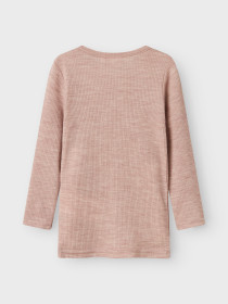 NAME IT Langærmet Uld Bluse Wax Shadow Gray