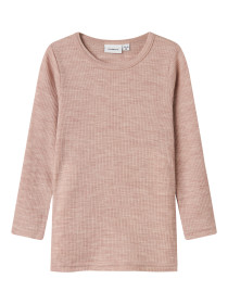 NAME IT Langærmet Uld Bluse Wax Shadow Gray