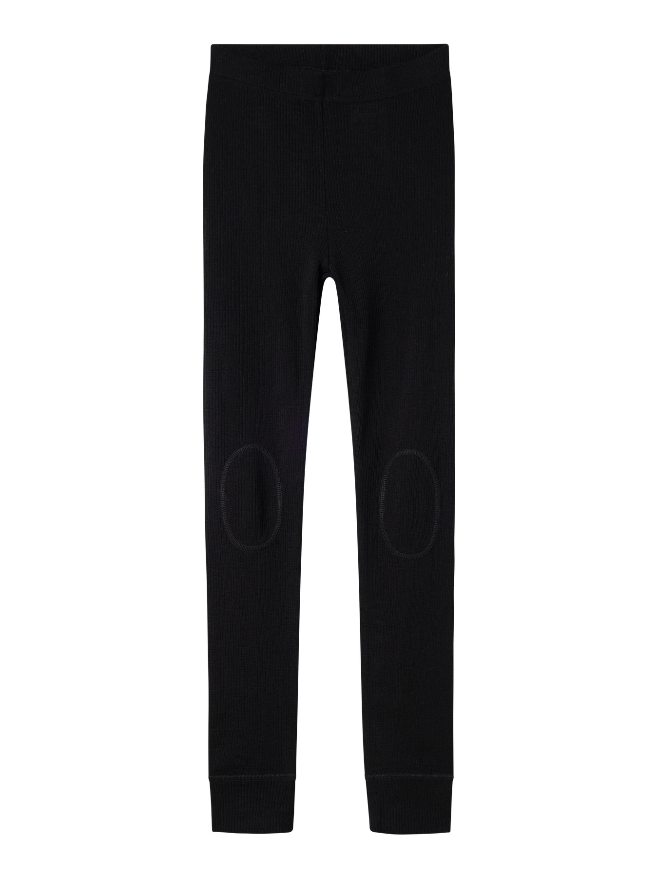 Name It Leggings Sort Med Knæforstærkning i Merinould - Str. 6y 116cm