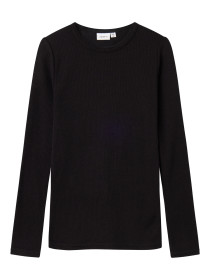NAME IT Langærmet Uld Bluse Wax Black