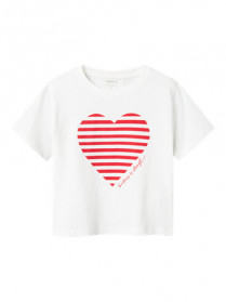 NAME IT T-Shirt Fesko Bright White Chinese Red