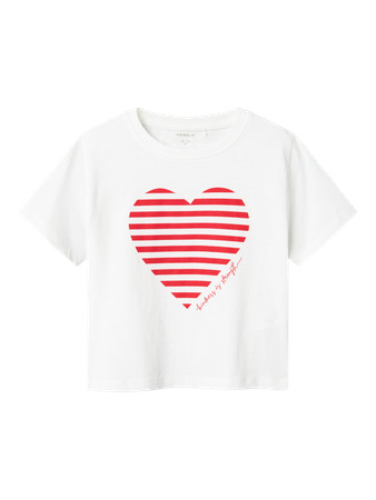 NAME IT T-Shirt Fesko Bright White Chinese Red