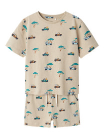 NAME IT Shorts & T-shirt Sæt Jivan Island Fossil