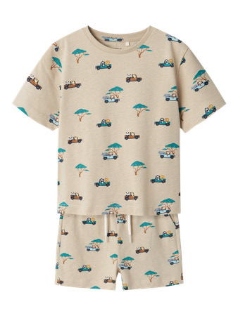 NAME IT Shorts & T-shirt Sæt Jivan Island Fossil