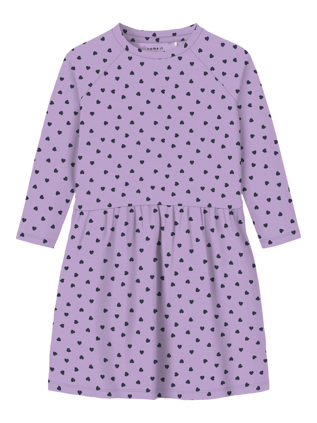 Name It Pbelle Kjole - Rundhals - Lavendula Heart In Dark Sapphire