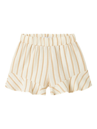 Name It Shorts Bleached Sand Med Cloud Dancer Striber - Str. 6y 116cm