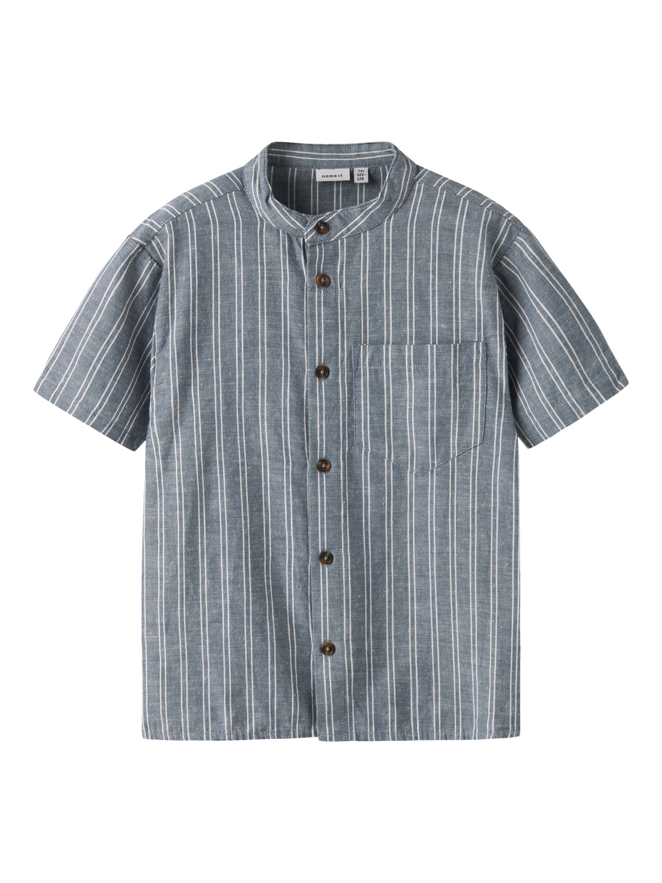 NAME IT Hør Skjorte Halom Blue Mirage