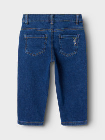 NAME IT Mom Jeans Bella Dark Blue Denim Flower 