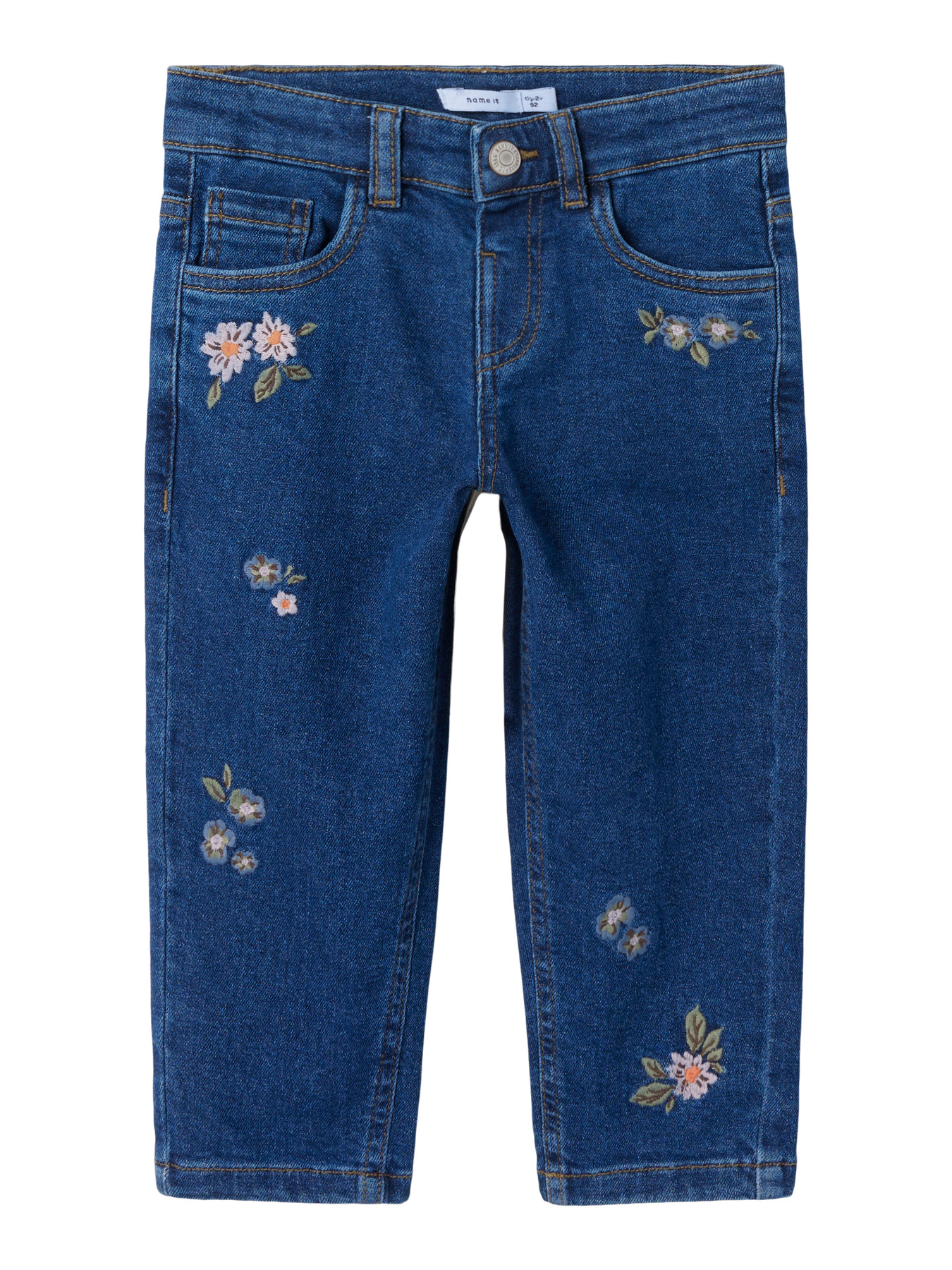 NAME IT Mom Jeans Bella Dark Blue Denim Flower