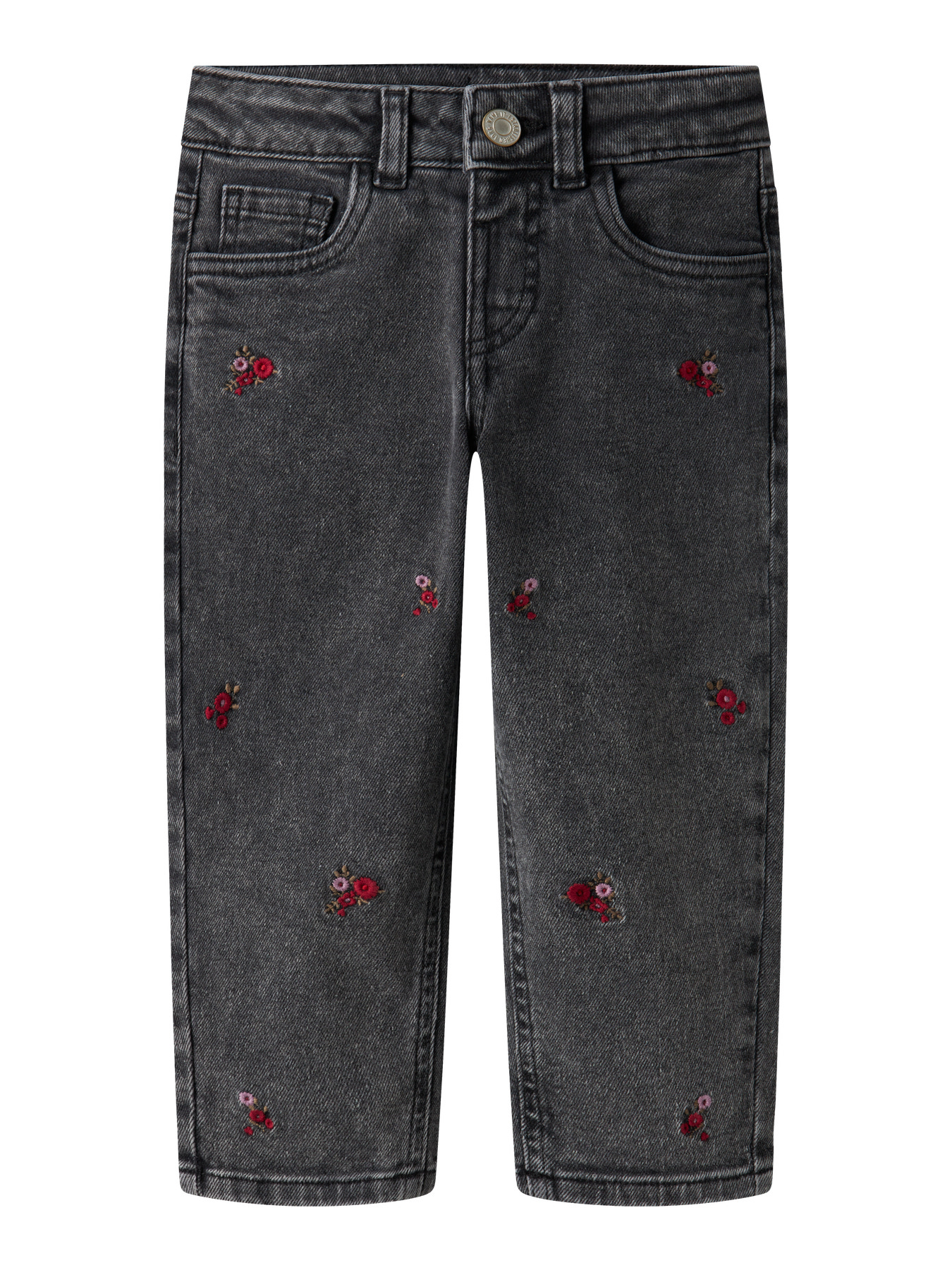 NAME IT Mom Jeans Bella Medium Grey Denim Flower
