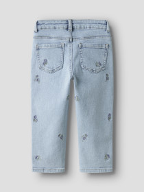 NAME IT Mom Jeans Bella Light Blue Denim Flower 