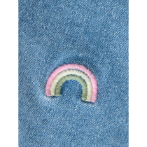 NAME IT Mom Jeans Bella Medium Blue Denim Rainbow Embroidery