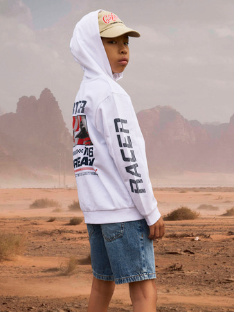 Name It Sweatcardigan Hvid Med Formel 1 Print - Str. 7-8y 122/128cm