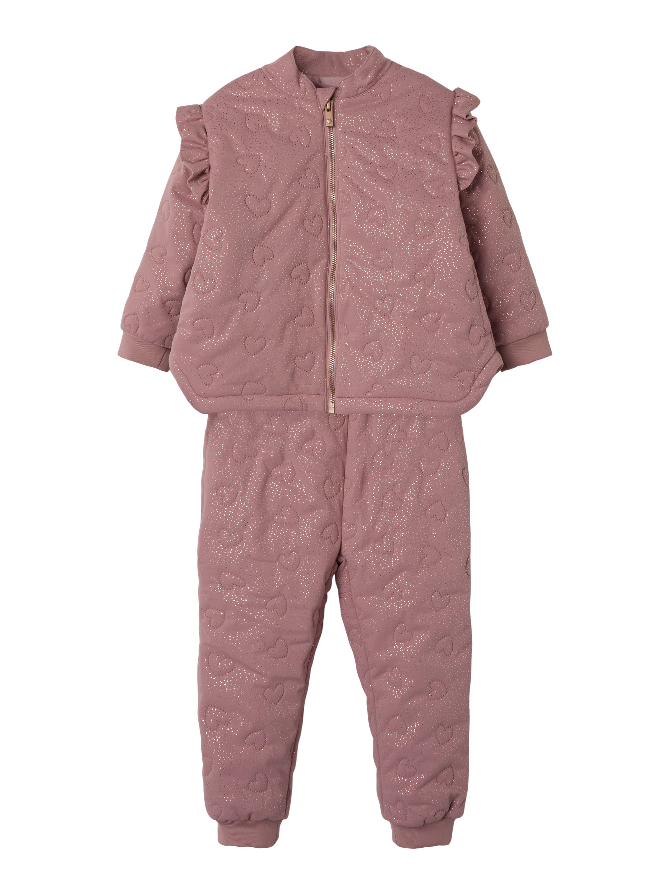NAME IT Termosæt Quilt Moon Glitter Woodrose