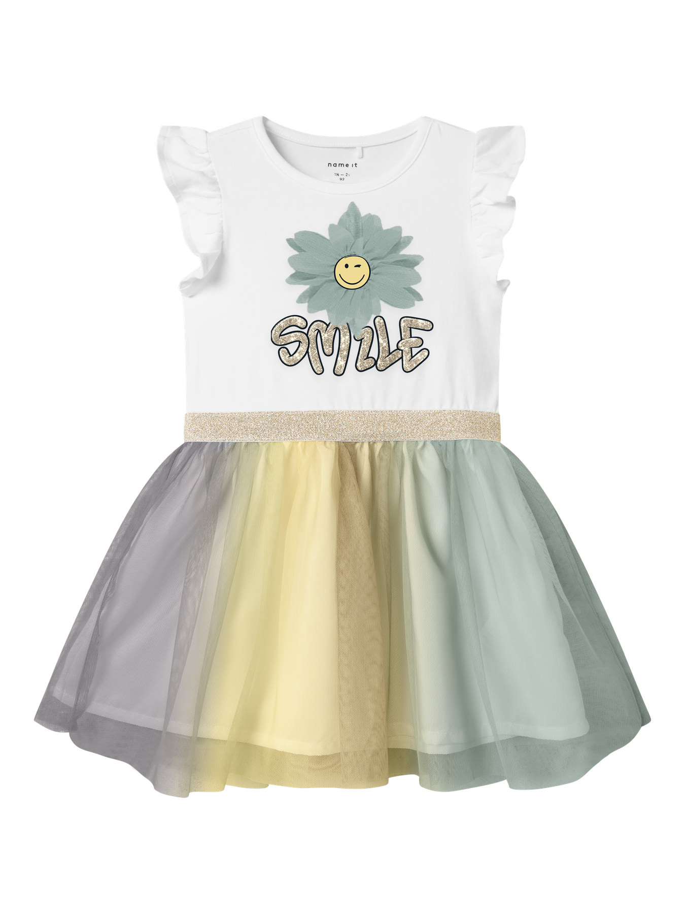 NAME IT Ballerina Kjole Arnina Bright White