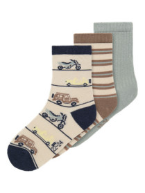 NAME IT 3-Pak Strømper Huberts Peyote Slate Gray/walnut
