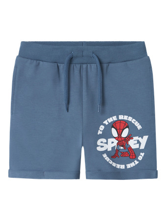 Name It Shorts Blue Mirage Med Spider-man Og Foldet Kant - Str. 5y 110cm