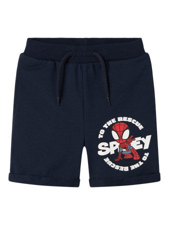 Name It Shorts Navy Blazer Med Spider-man Og Foldet Kant - Str. 2y 92cm