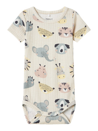 NAME IT Kortærmet Body Osummer Peyote Melange