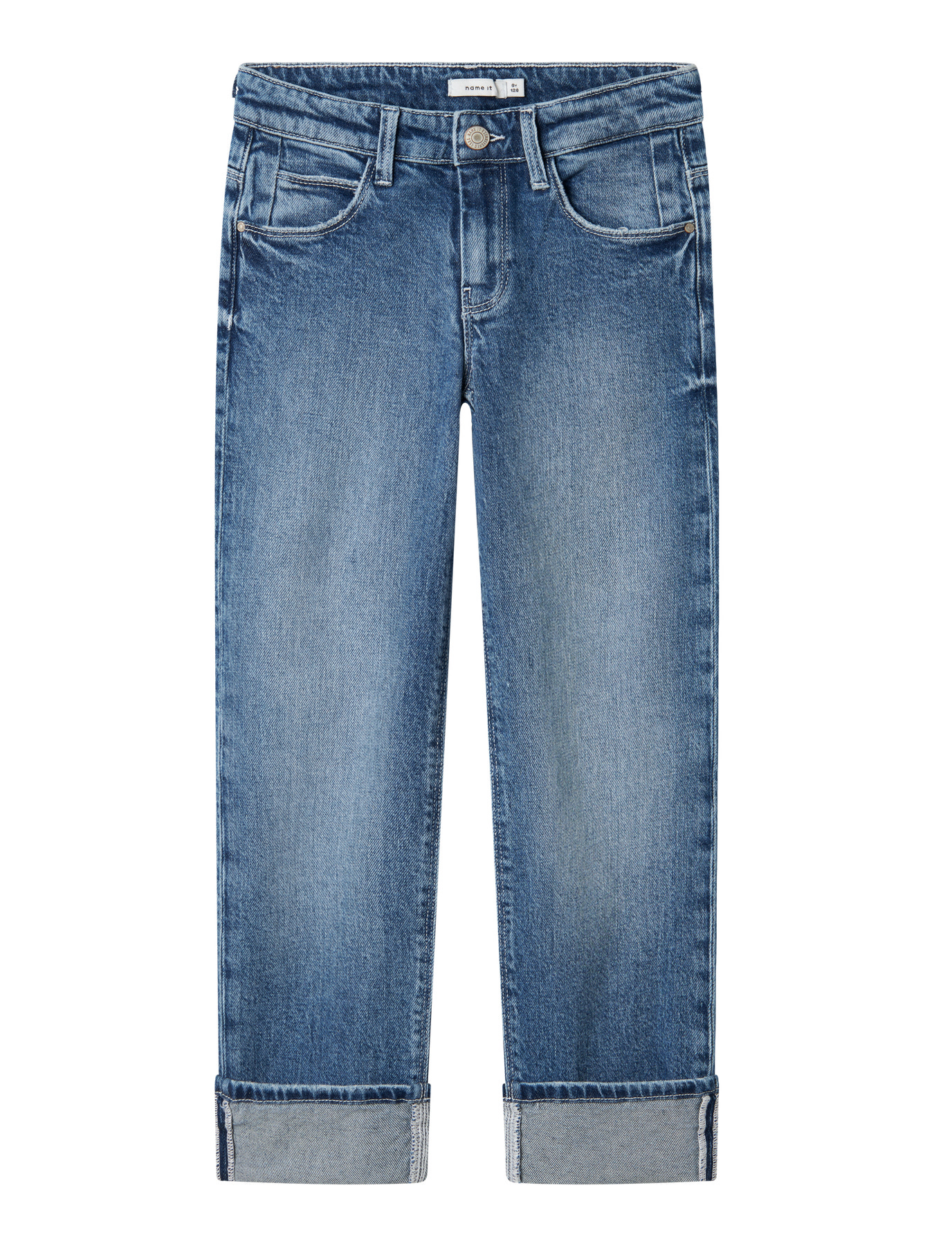 NAME IT Straight Folde Jeans Rose Medium Blue Denim