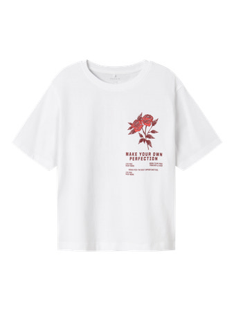 NAME IT T-shirt Hominu Bright White Wild Heart