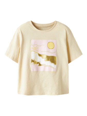 NAME IT T-shirt Jekan Bleached Sand billede