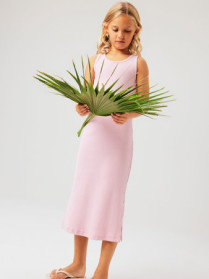 NAME IT Maxi Rib Kjole Jalgos Cameo Pink