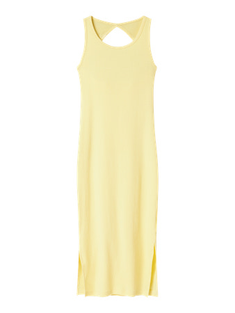 NAME IT Maxi Rib Kjole Jalgos Lemon Meringue