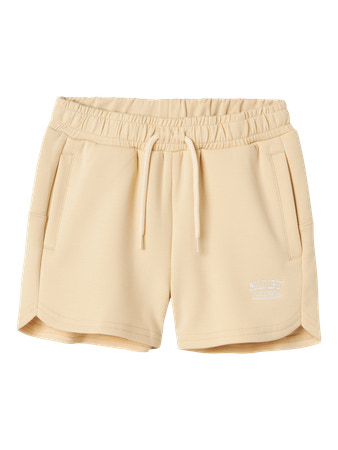 Name It Shorts Bleached Sand Med Broderet Tekstprint - Str. 8y 128cm