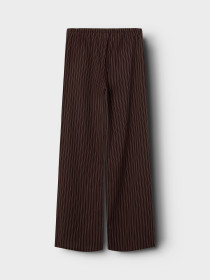 LMTD Wide Bukser Kelle Poplin Chocolate Brown Stripes