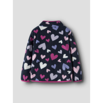 NAME IT Fleece Jakke Meeko Dark Sapphire Hearts