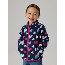 NAME IT Fleece Jakke Meeko Dark Sapphire Hearts