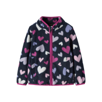 NAME IT Fleece Jakke Meeko Dark Sapphire Hearts