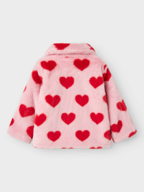 NAME IT Jakke Fake Fur Mindy Hjerte Nosegay