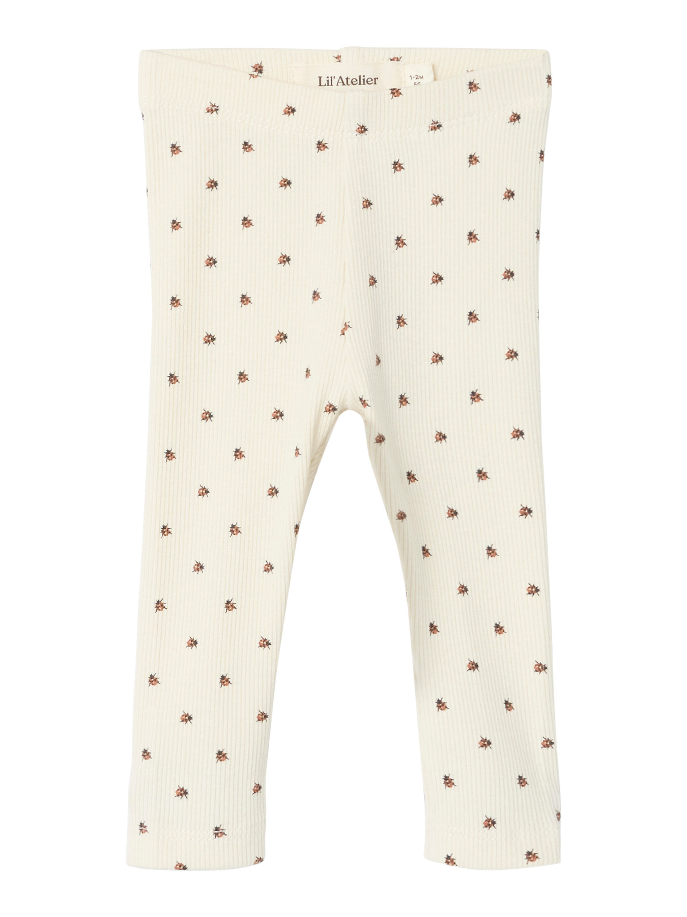 LIL ATELIER Rib Leggings Lago Kye Turtledove Ladybug