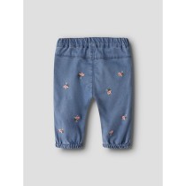 NAME IT Mom Jeans Rose Medium Blue Denim Flower Emb