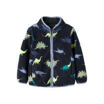 NAME IT Fleece Jakke Meeko Dark Sapphire Dino