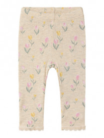 NAME IT Rib Leggings Flowerkab Peyote Melange