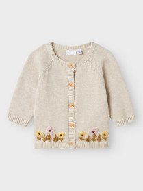 NAME IT Strik Cardigan Kamma Peyote Melange
