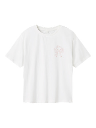 NAME IT Sløjfe T-shirt Katalin Bright White