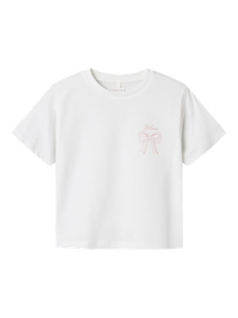 NAME IT Sløjfe T-shirt Katalin Bright White
