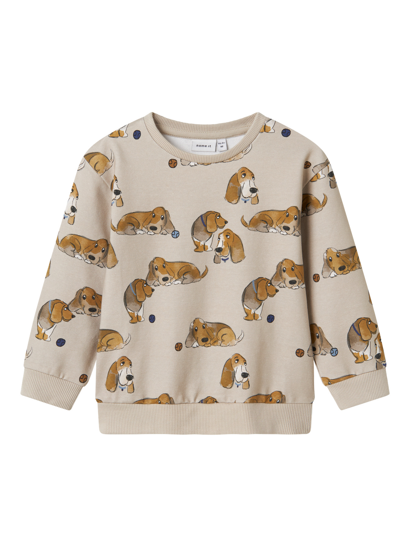 Name It Sweatshirt Peyote Med Hundeprint - Str. 2y 92cm