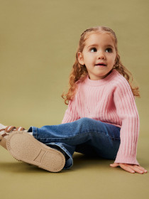 NAME IT Striktrøje Kort Rikine Cradle Pink