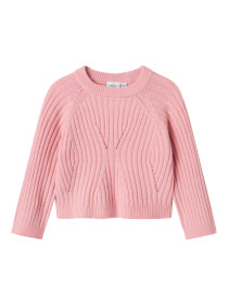 NAME IT Striktrøje Kort Rikine Cradle Pink