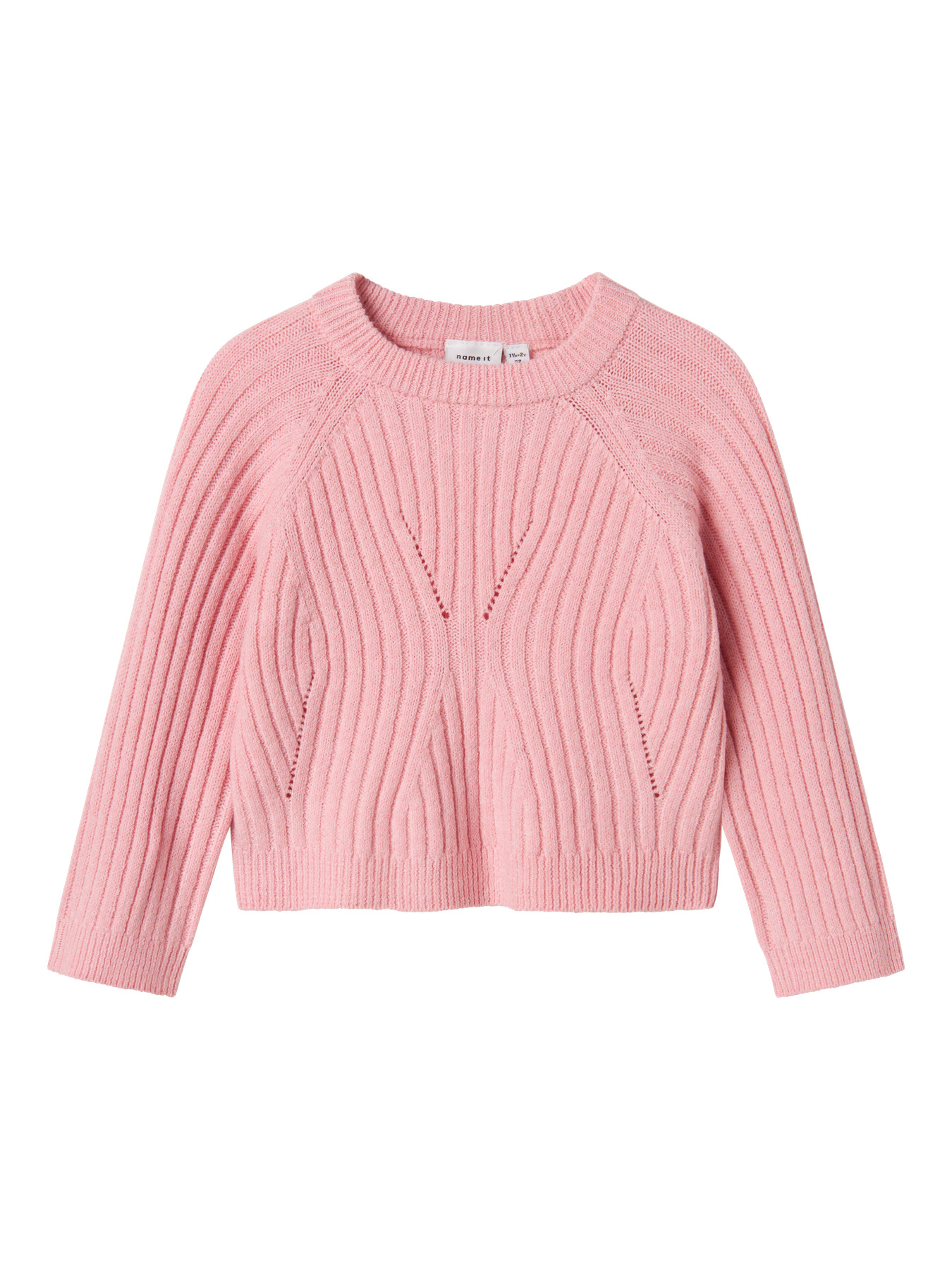 NAME IT Striktrøje Kort Rikine Cradle Pink