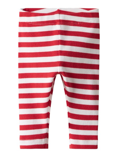 Name It Leggings Hvid Med Røde Striper - Str. 1m 56cm