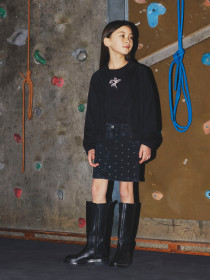 NAME IT Denim Nederdele Naomi Rhinestone Black