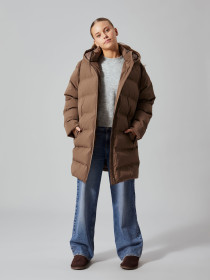 LMTD Lang Puffer Jakke Morop Chocolate Chip